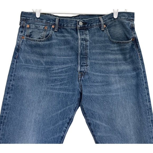 Levis 501xx Jeans Mens Size 40x32 Blue Button Fly Straight Leg High Rise Vintage - Picture 4 of 11